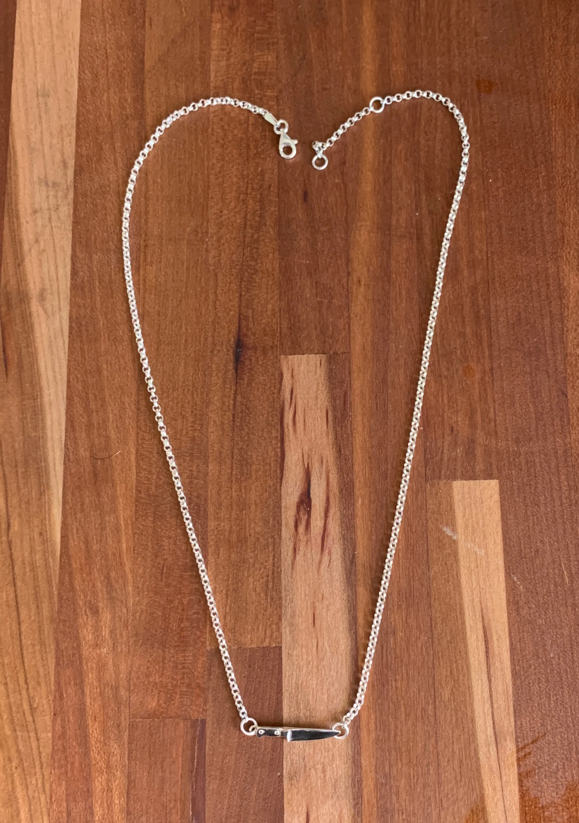 Chef Knife Chain Necklace in Sterling Silver