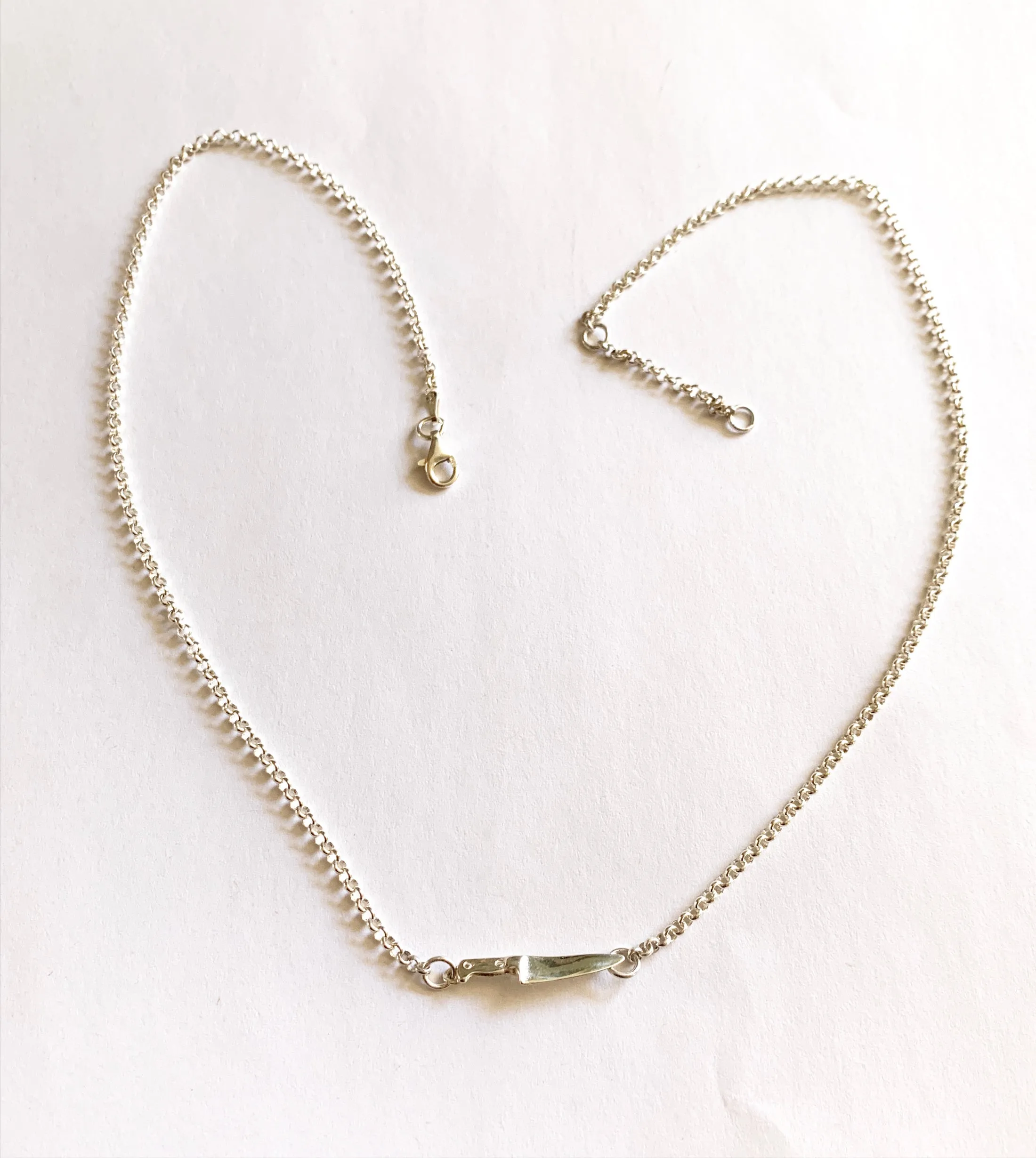 Chef Knife Chain Necklace in Sterling Silver