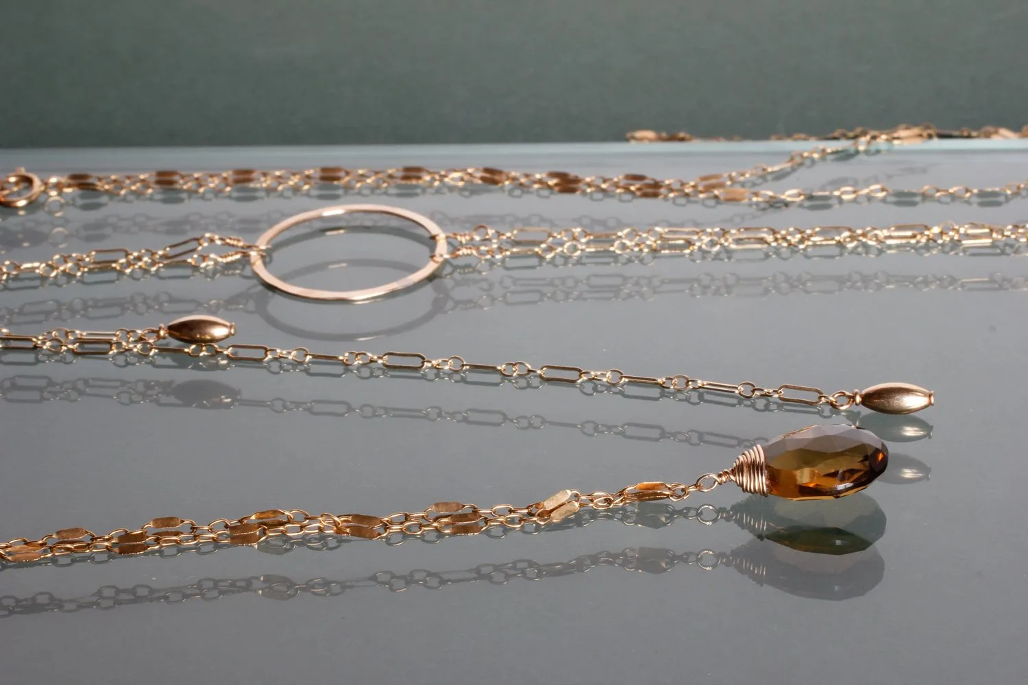Choker Wrap Gemstone Necklace - Beer Quartz