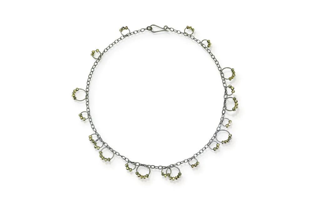 Circle Bunches Necklace with Stones