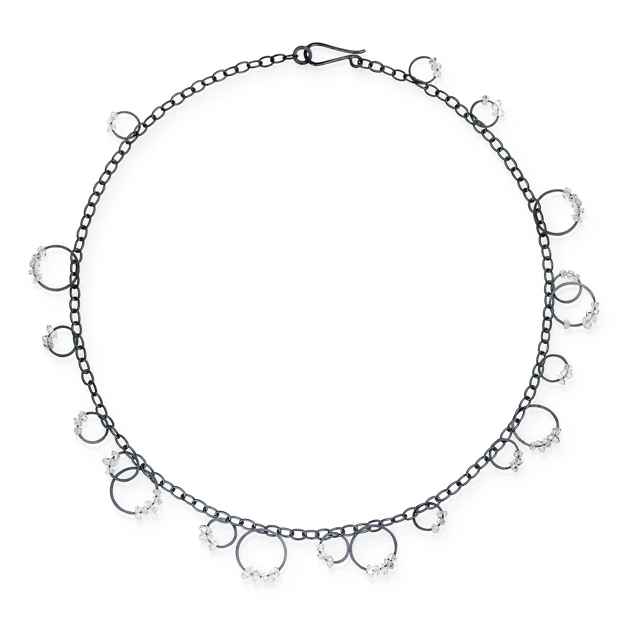 Circle Bunches Necklace with Stones