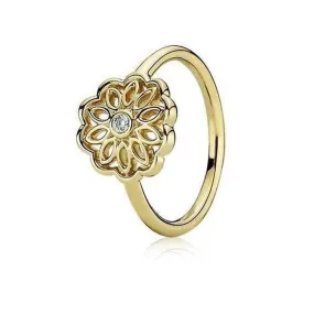 Cocktail Golden Lace 14K Gold Diamond Ring - 150168D