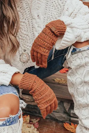 Cocoa Cloud Confetti Knit Tech Gloves in Rust
