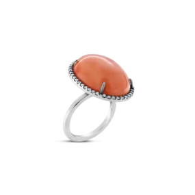 Coral & Diamond Ring