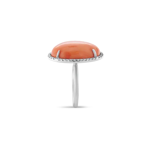 Coral & Diamond Ring