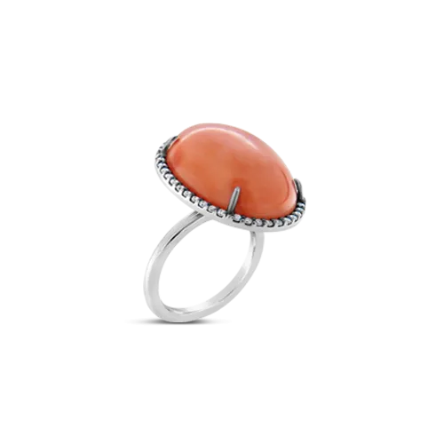 Coral & Diamond Ring