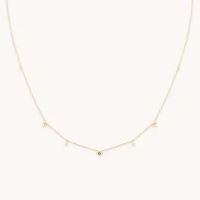 Cosmic Star Opal Charm Necklace in Solid Gold