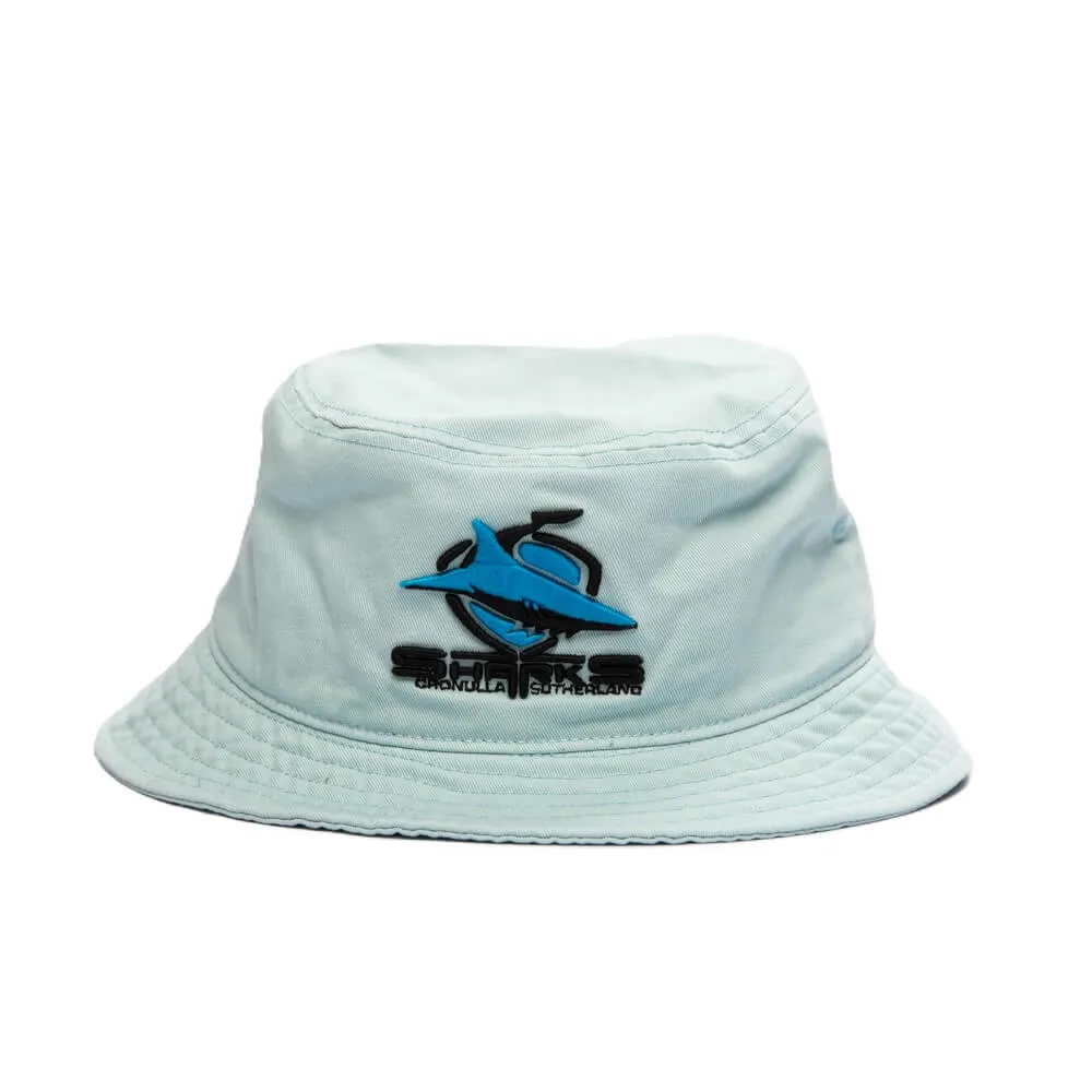 CRONULLA-SUTHERLAND SHARKS NRL TWILL BUCKET HAT SKY BLUE