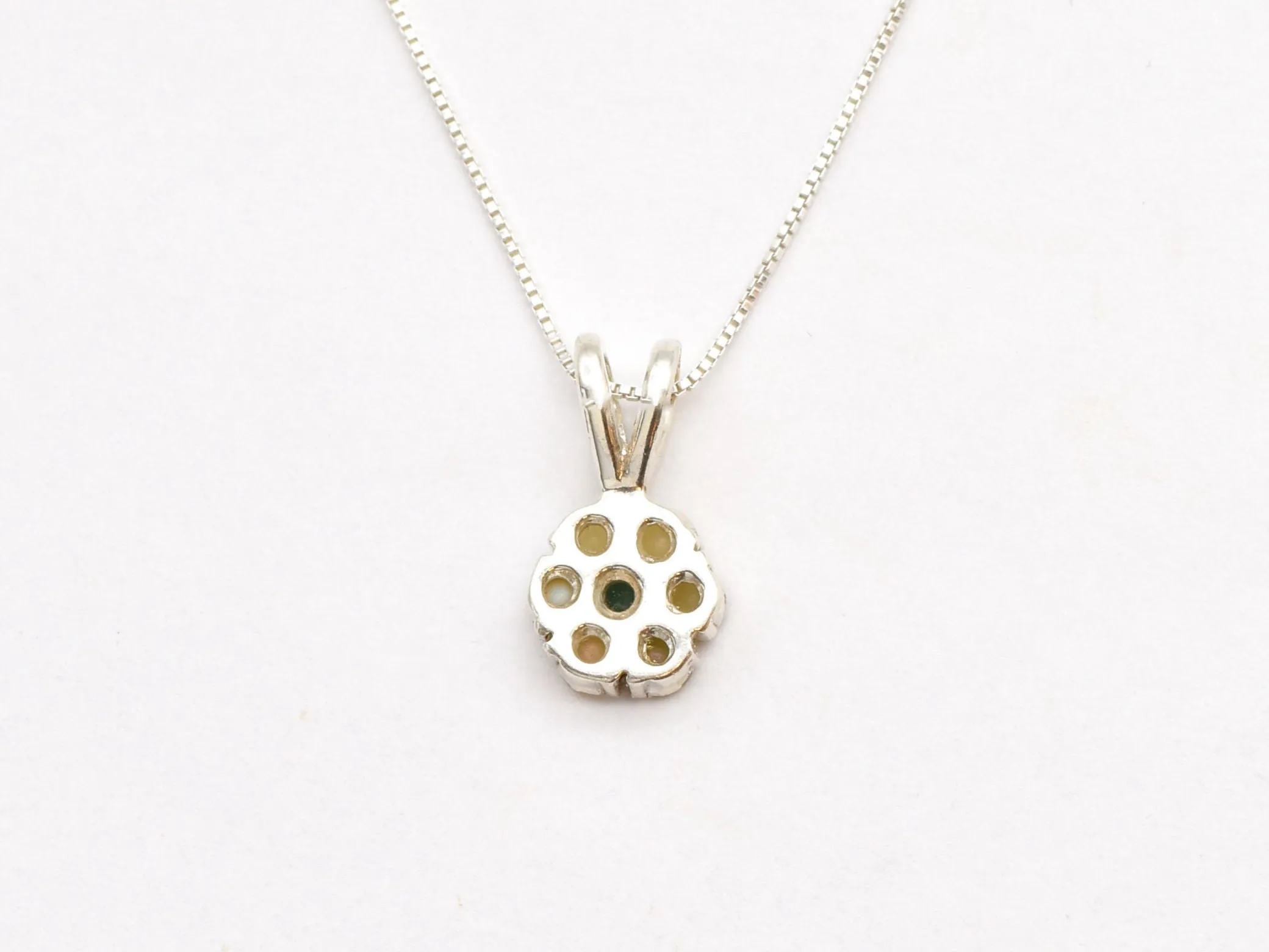 Daisy Opal Necklace - Natural Fire Opal Necklace - Natural Emerald Pendant