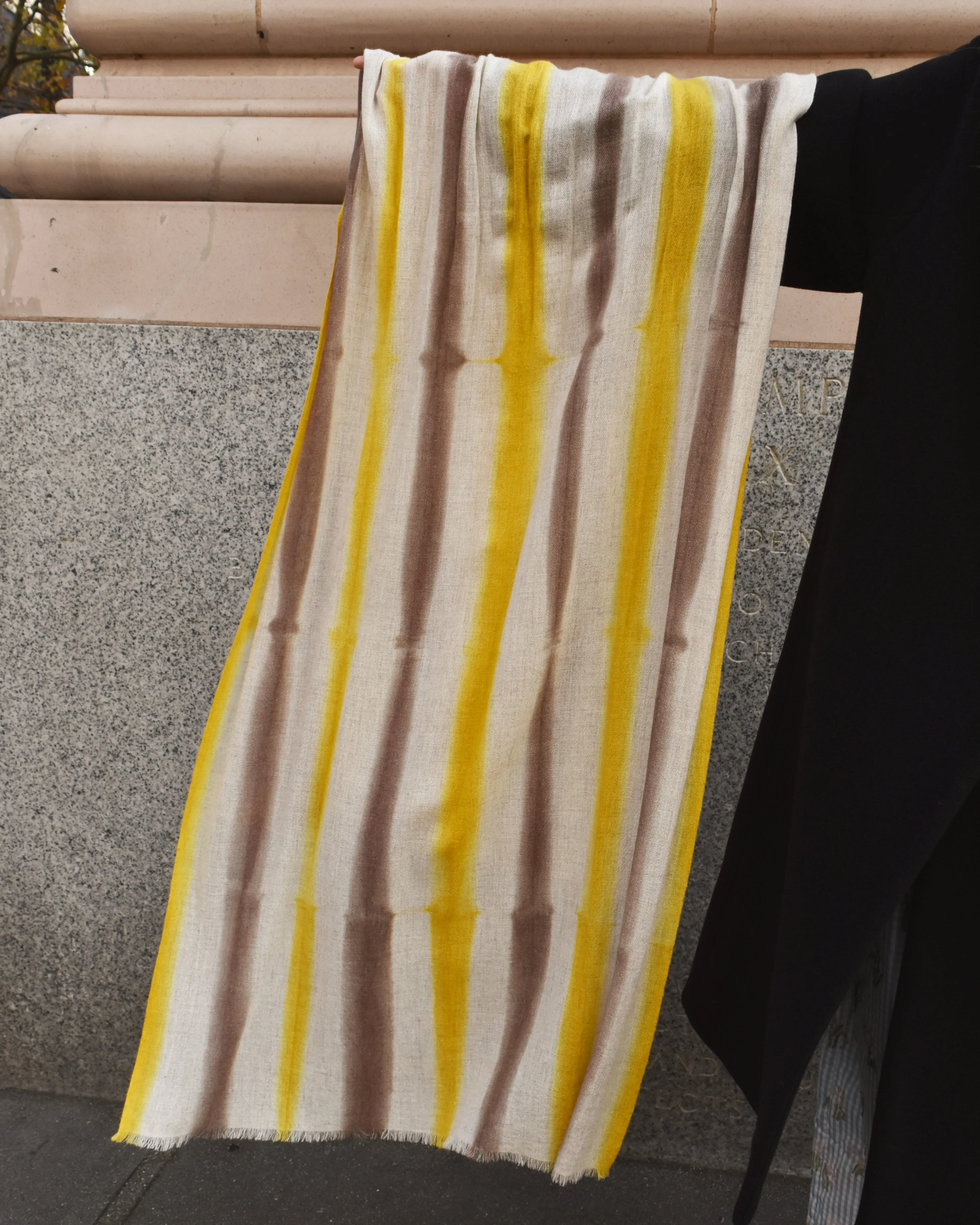 Denovembre Nuee Yellow Merino Wool Stole