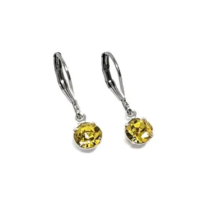 Earrings - Tiny Rhinestone Drops - Greens (Steel) by Christine Stoll | Altered Relics
