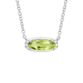East-West Oval Peridot & Diamond Necklace