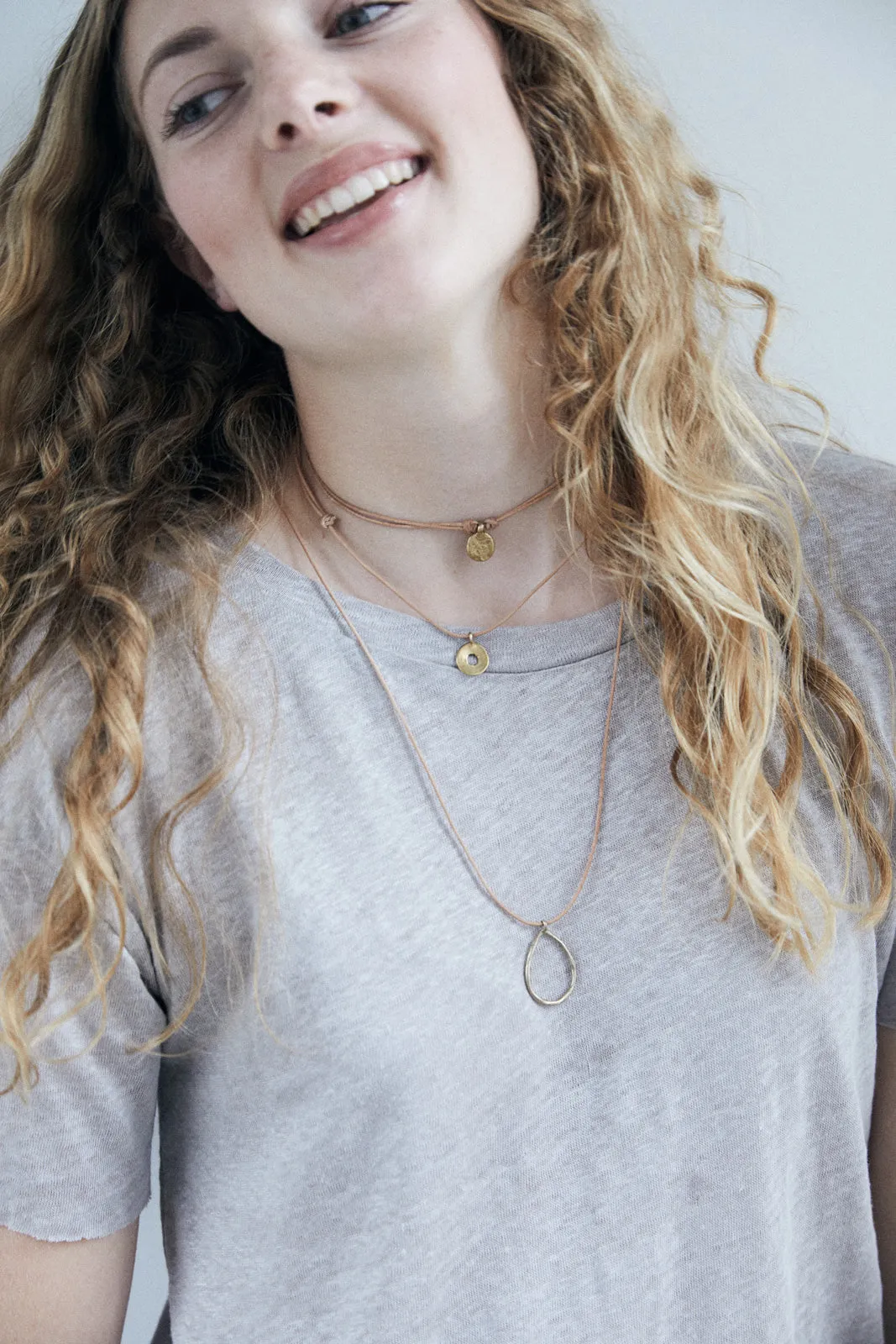Enso Circle Leather Necklace or Wrap Bracelet