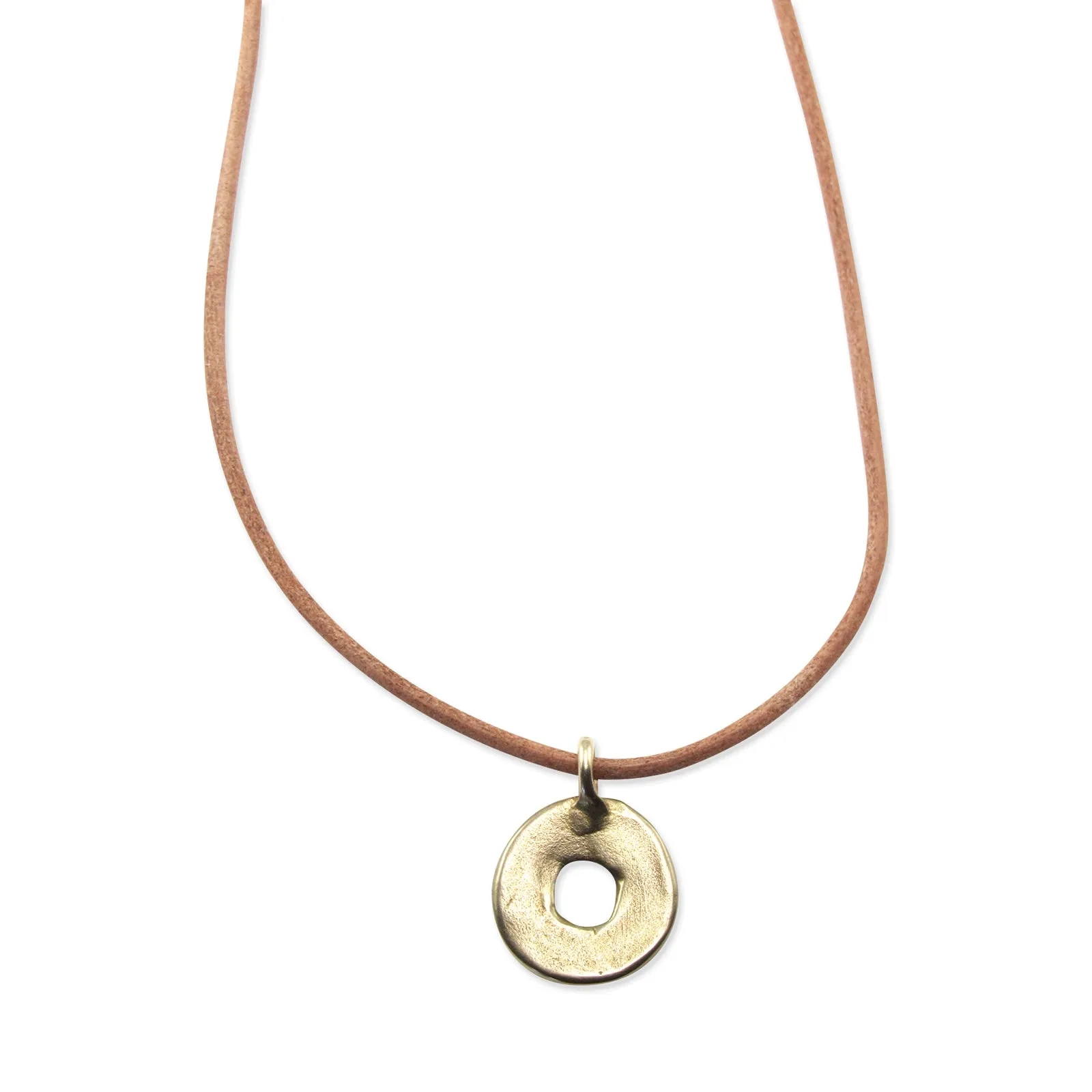 Enso Circle Leather Necklace or Wrap Bracelet