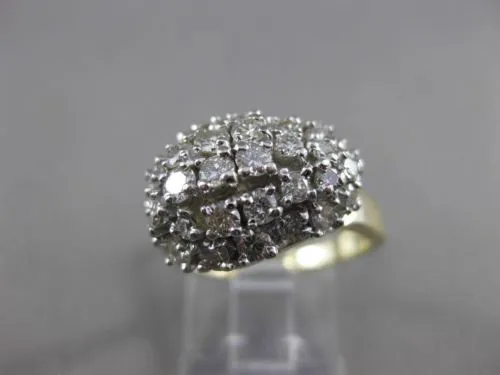 ESTATE .70CT DIAMOND 14KT WHITE & YELLOW GOLD CLUSTER COCKTAIL FUN RING #23746