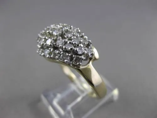ESTATE .70CT DIAMOND 14KT WHITE & YELLOW GOLD CLUSTER COCKTAIL FUN RING #23746