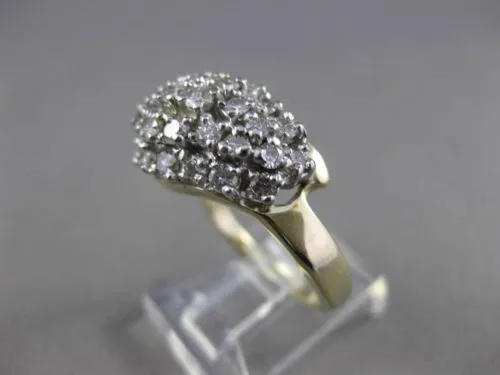 ESTATE .70CT DIAMOND 14KT WHITE & YELLOW GOLD CLUSTER COCKTAIL FUN RING #23746