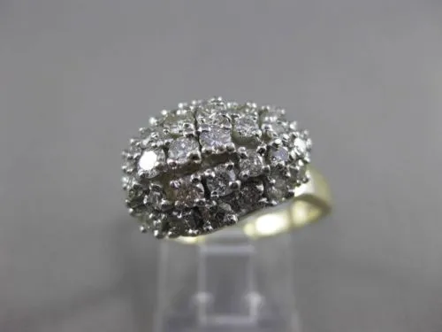 ESTATE .70CT DIAMOND 14KT WHITE & YELLOW GOLD CLUSTER COCKTAIL FUN RING #23746