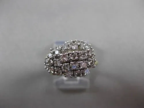 ESTATE .70CT DIAMOND 14KT WHITE & YELLOW GOLD CLUSTER COCKTAIL FUN RING #23746