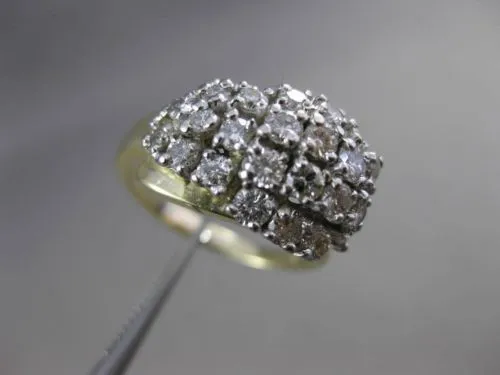 ESTATE .70CT DIAMOND 14KT WHITE & YELLOW GOLD CLUSTER COCKTAIL FUN RING #23746