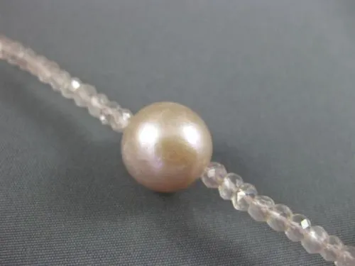 ESTATE LARGE & LONG AAA PINK PEARLS & EXTRA FACET ROSE QUARTZ TIN TOP NECKLACE