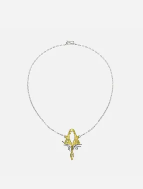 Fairtrade Yellow Gold Magpie Herkimer Necklace | 18ct