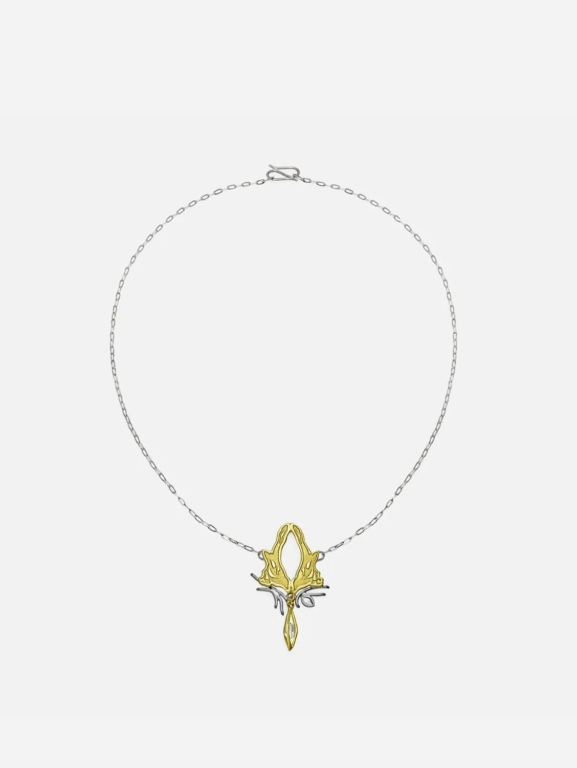 Fairtrade Yellow Gold Magpie Herkimer Necklace | 18ct