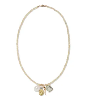 Fine Mood Charm Necklace in White Opal Odyssey