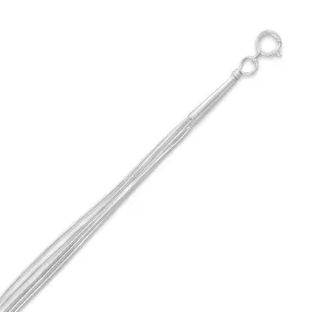Five Strand Liquid Silver Necklace