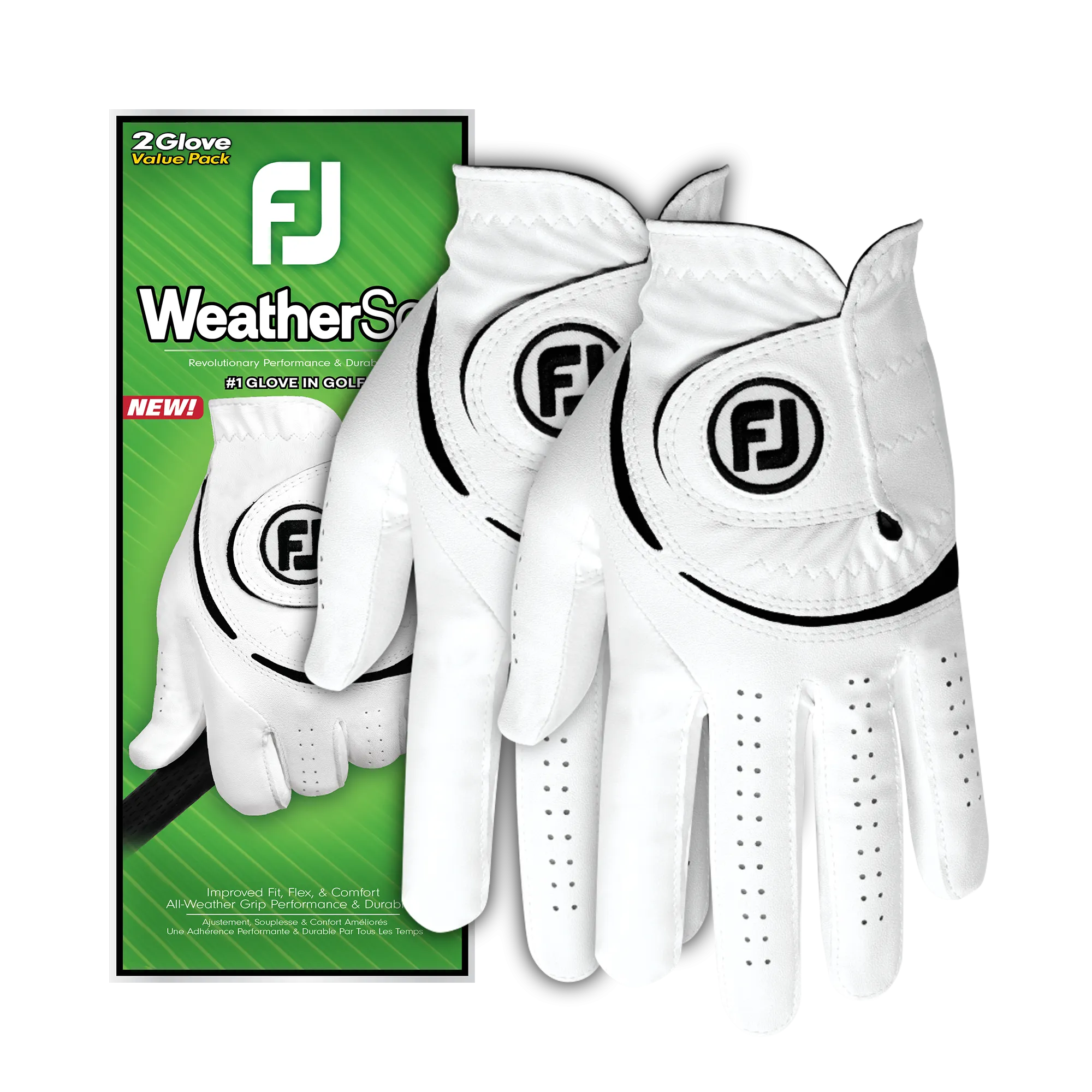 FootJoy WeatherSof Golf Glove - White/Black