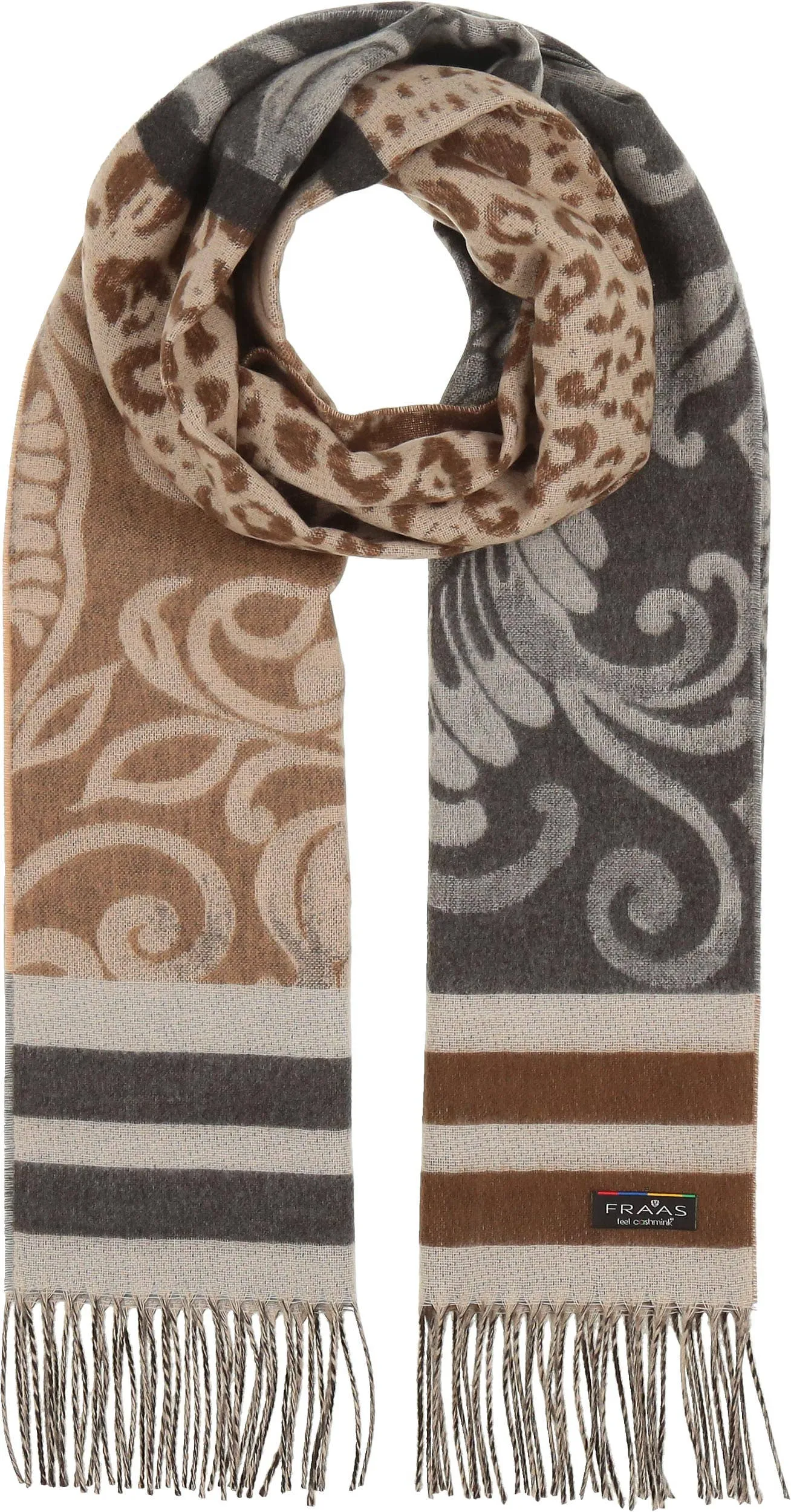 FRAAS - The Scarf Company - Leo Filagree Patchwork: Grey