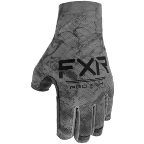 FXR Pro FishTournament UPF Half Finger Gloves Grey Ripple