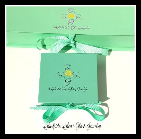 Genuine Sea Glass And Turtle Bracelet In Sterling Silver Choice Of Colors
