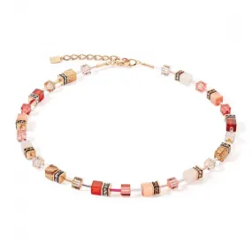GeoCUBE® Iconic Precious Red-Beige Necklace 4905/10-0310