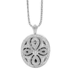 GEORGINI CZ OVAL FILIGREE LOCKET