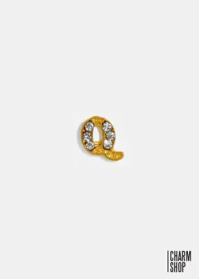 Gold Letter Q Locket Charm