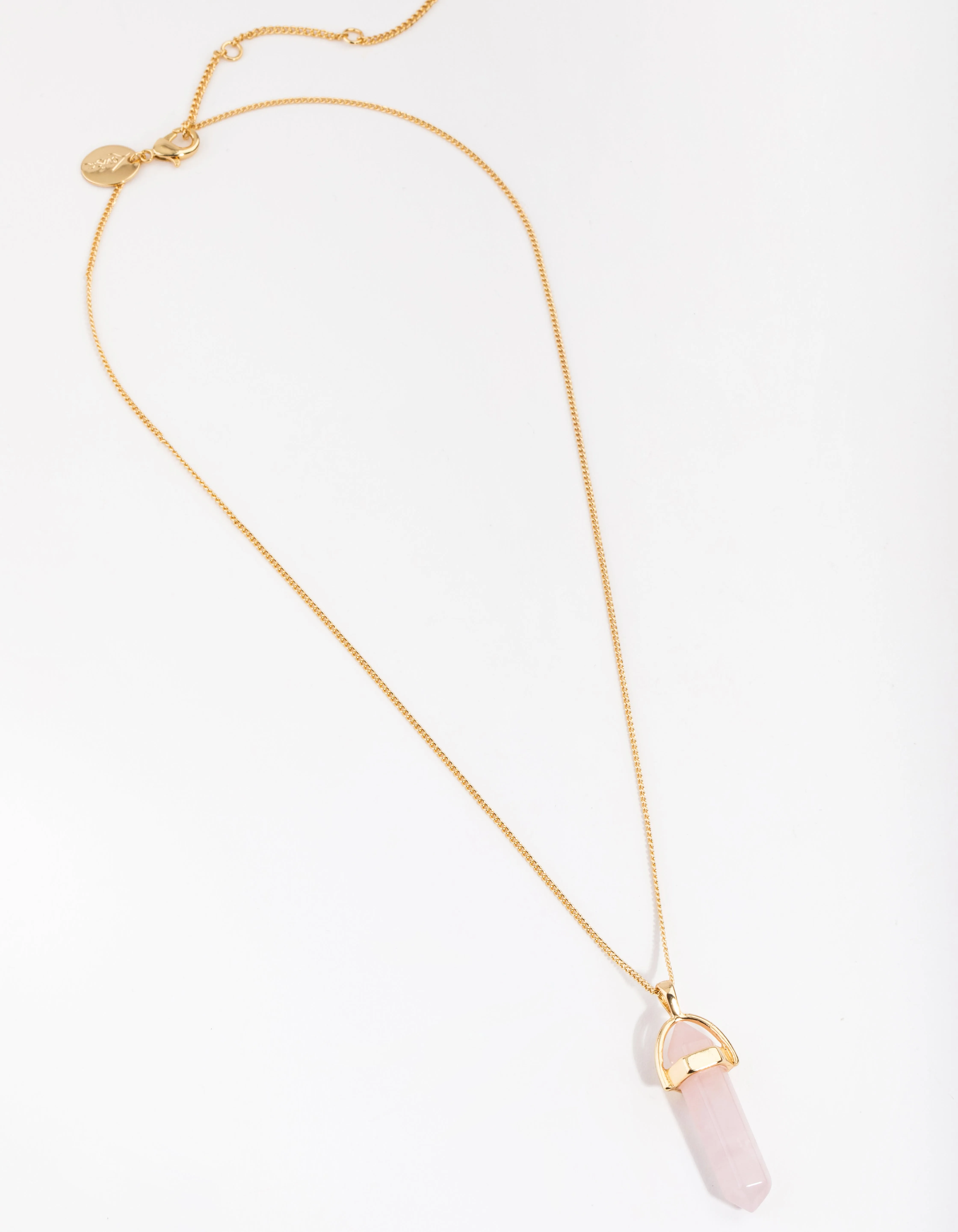 Gold Plated Semi Precious Pink Shard Necklace