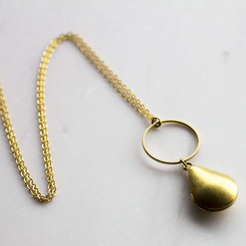 Gold Teardrop Locket