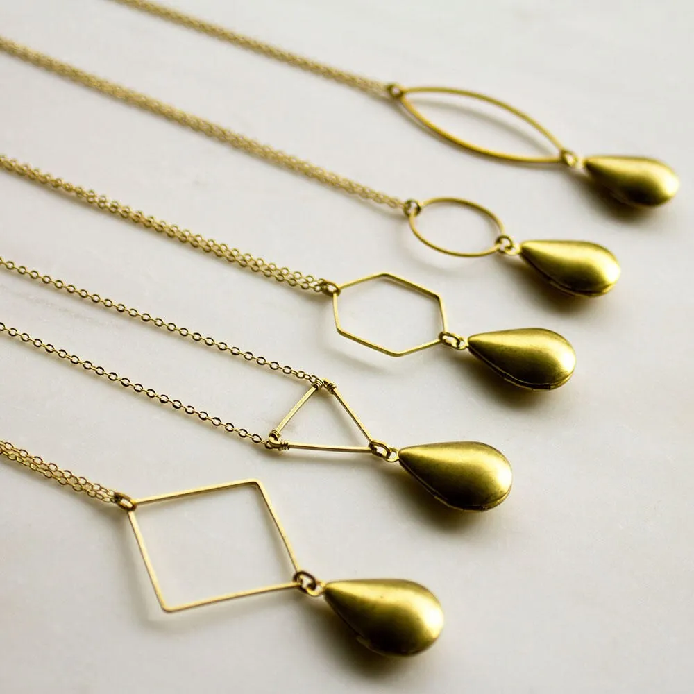 Gold Teardrop Locket