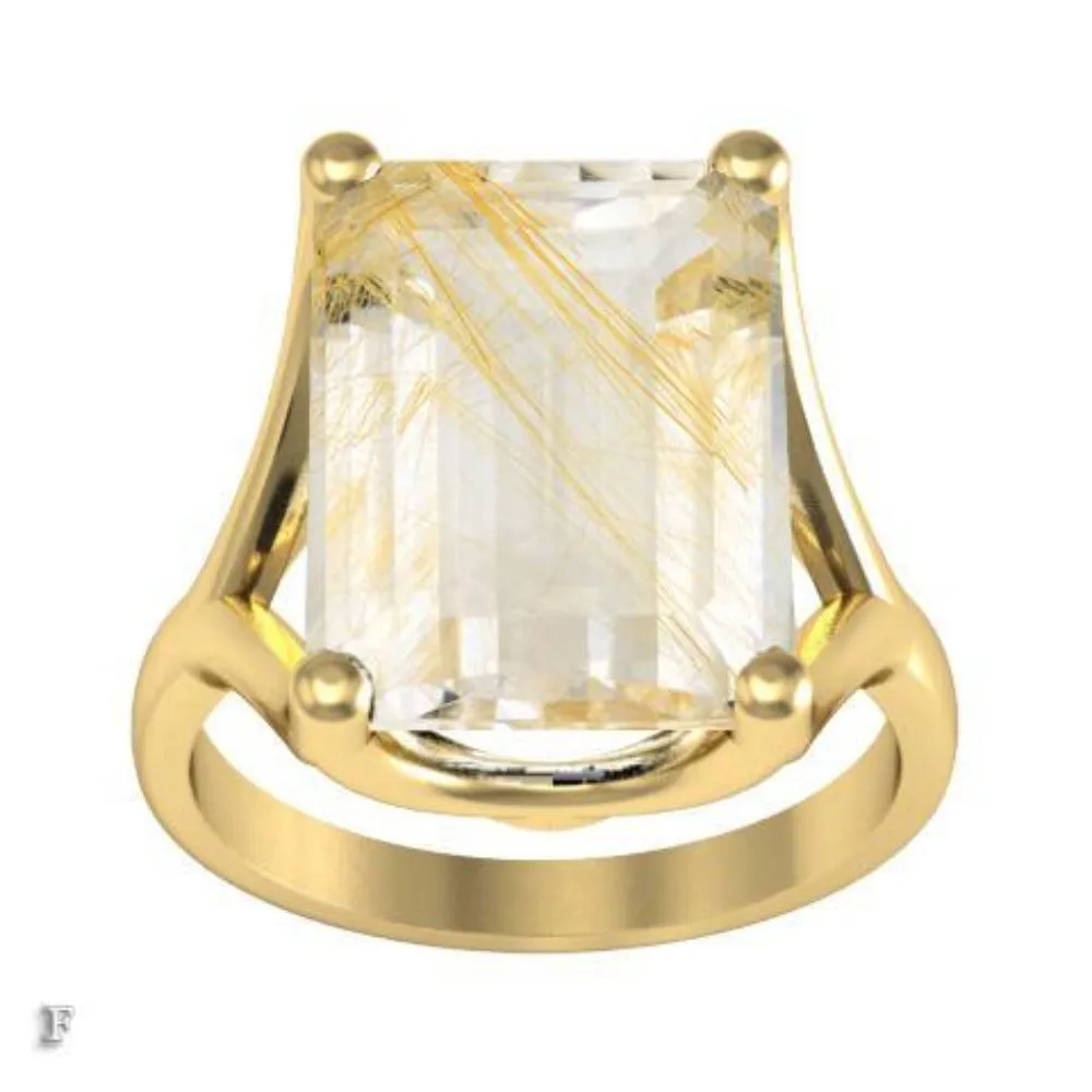 Golden Rutilated Quartz Ring