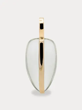 Green Amethyst small pebble pendant | 14K