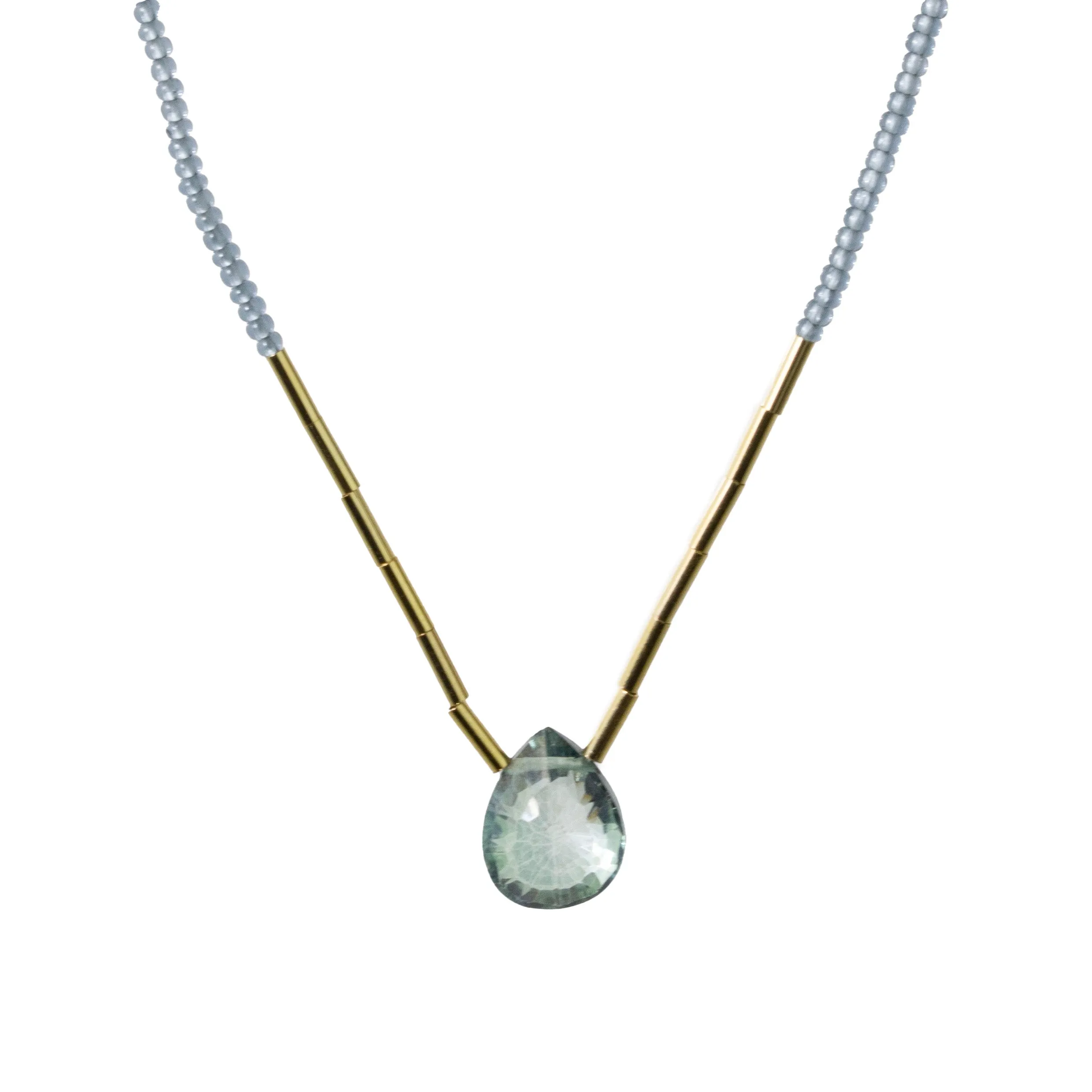 Green Quartz Drop Necklace
