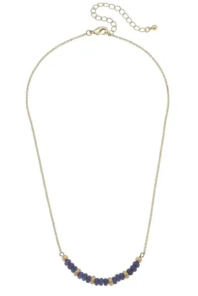 Hallie Semiprecious Beaded Crescent Necklace