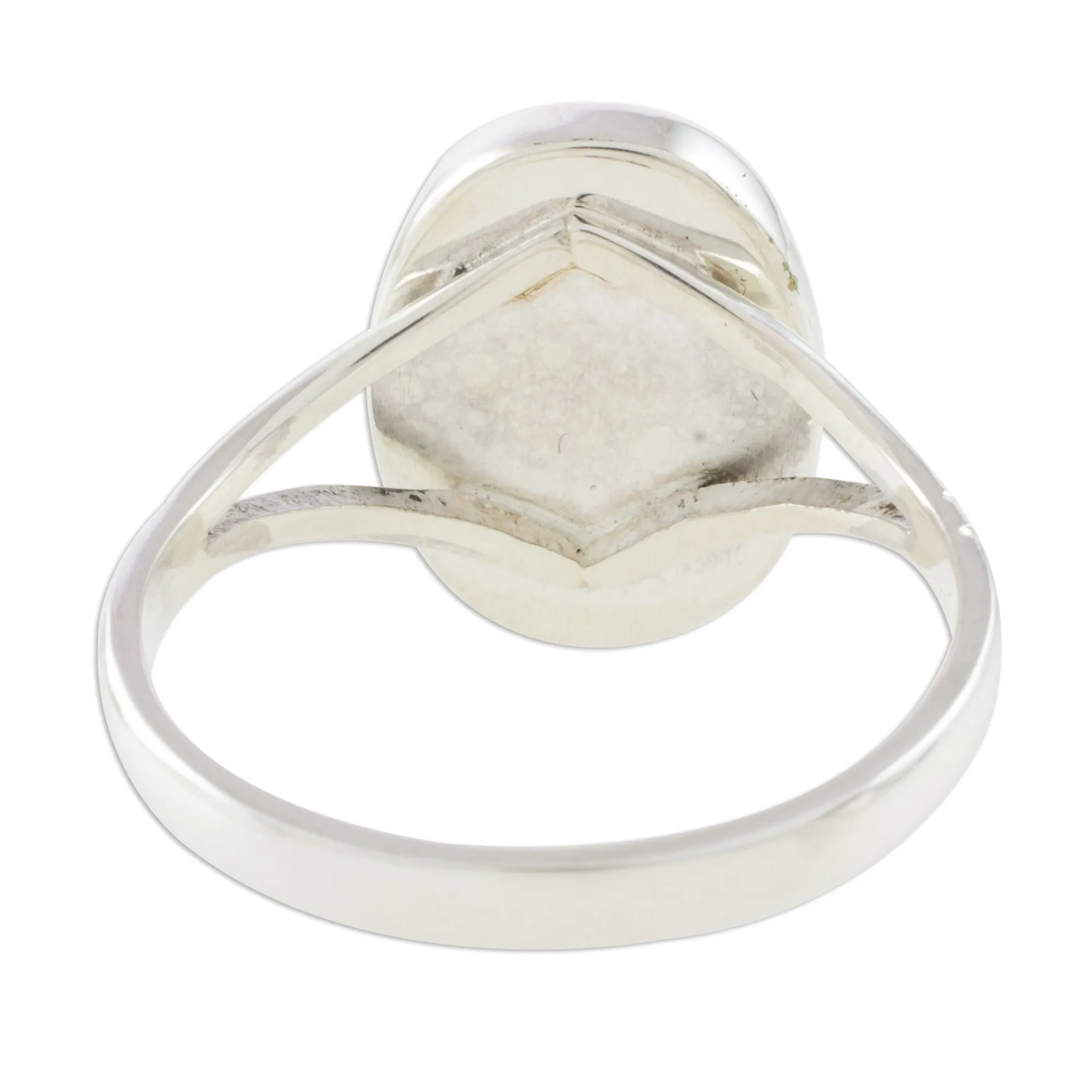 Handcrafted Faceted Jade Oval Sterling Silver Cocktail Ring - Facet Fixation | NOVICA