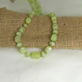 Handmade Sun Jade Designer Cut Gemstone Bead Necklace