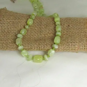 Handmade Sun Jade Designer Cut Gemstone Bead Necklace