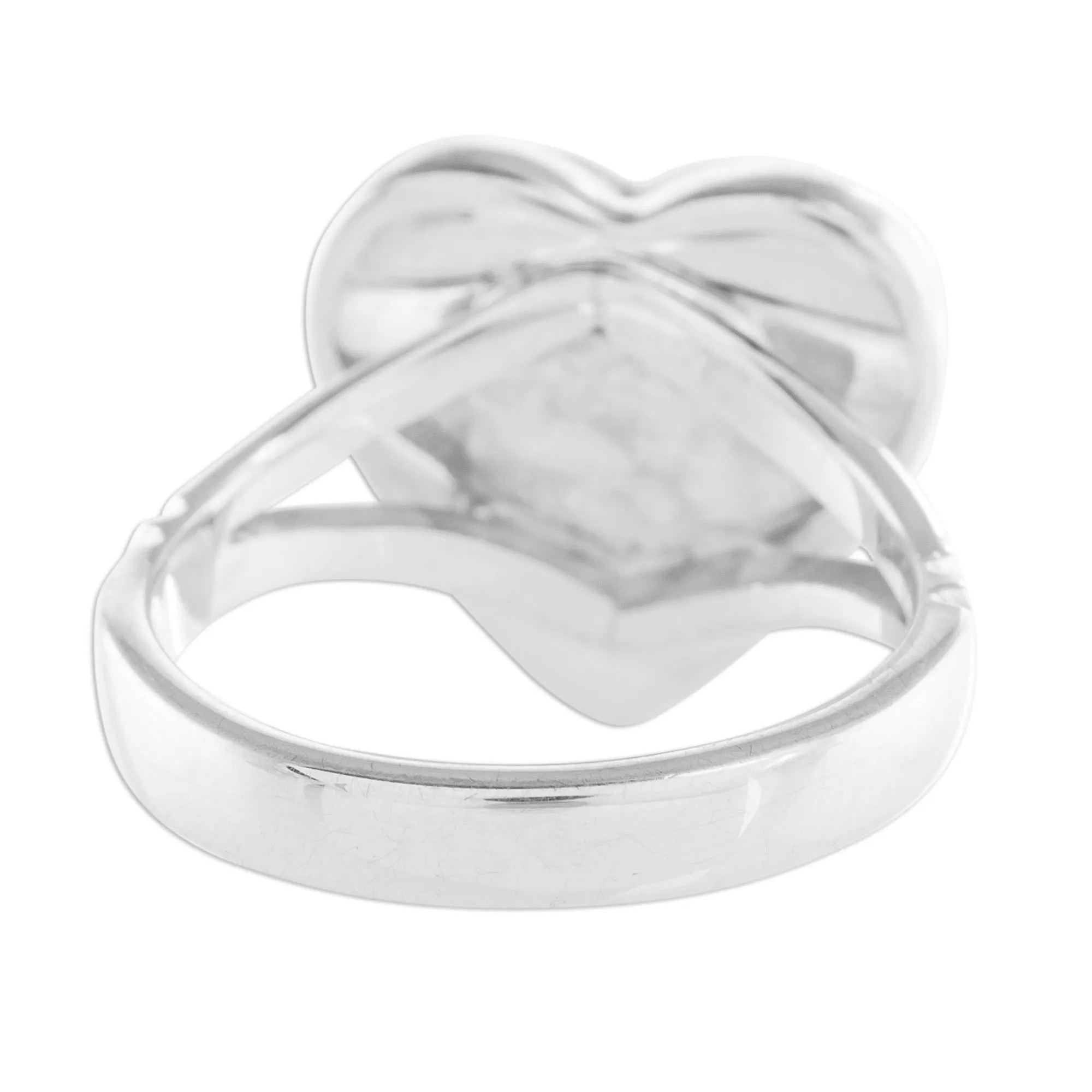 Heart-Shaped Dark Green Jade Cocktail Ring from Guatemala - Love Dream | NOVICA