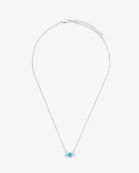 Iced Blue Opal Mini Evil Eye Necklace