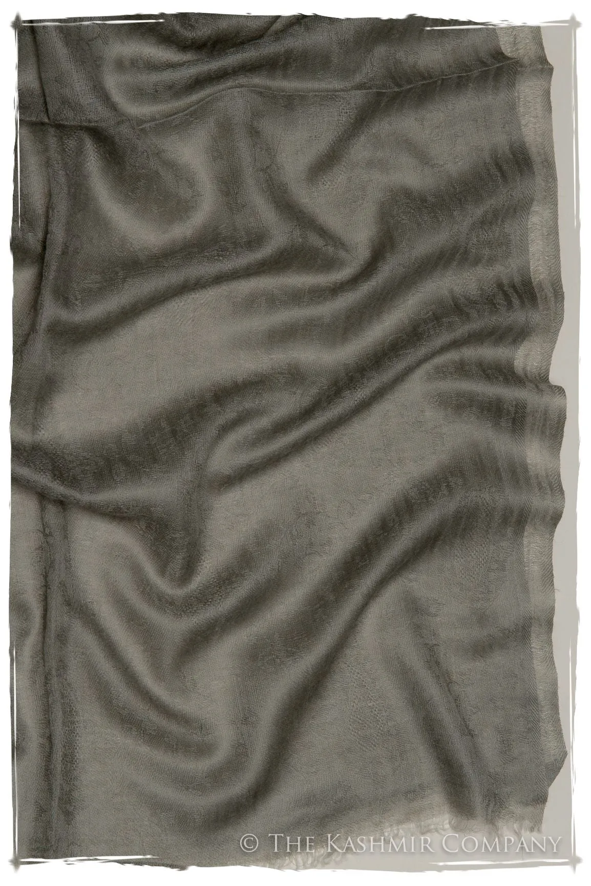 Jacquard Paisley Glacier Gray Cashmere Scarf