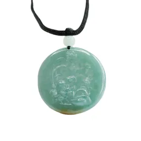 Jade Prosperity Pendant with Sterling Silver Needle